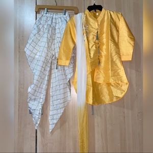 Indian Suit for Children, Yellow/ Gold w/ tassels